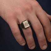Bague pour homme en argent avec inscription du Tawhid
